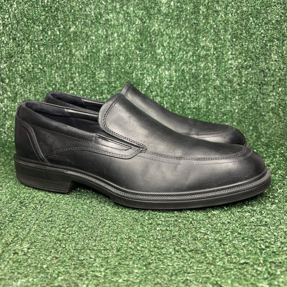 ECCO Slip On Leather Formal Business Loafers Dress Shoes Black Mens Sz 10-10.5